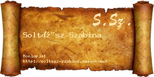 Soltész Szabina névjegykártya