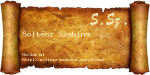 Soltész Szabina névjegykártya